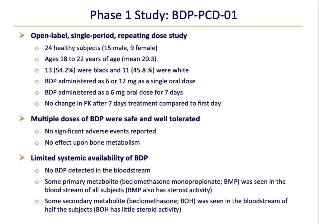 Phase 1 Study: BDP-PCD-01