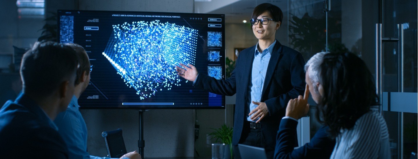 Engineer presenting to a board